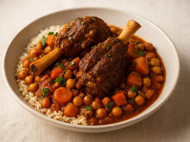 Braised Lamb Shanks With Chickpeas