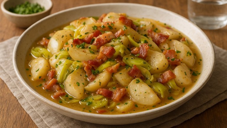 Braised Turnips With Leeks And Bacon