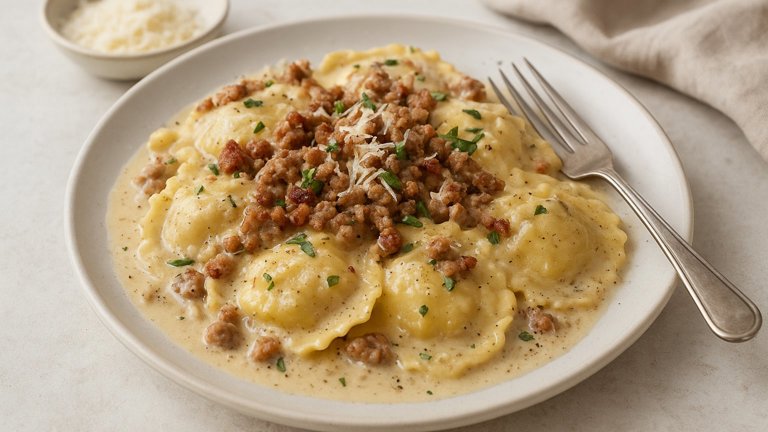 Breakfast Sausage Ravioli