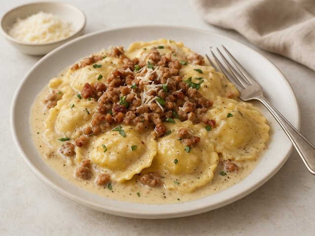 Breakfast Sausage Ravioli