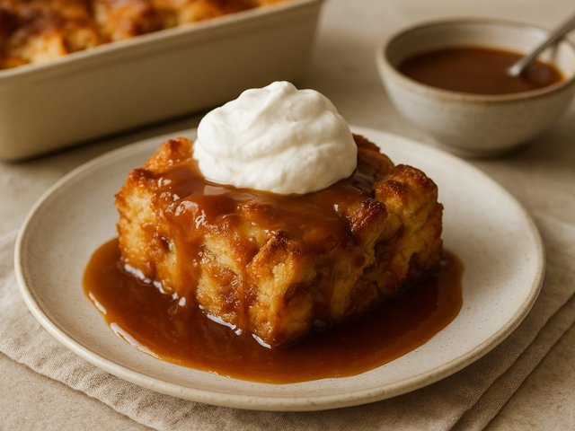 Brioche Bread Pudding With Bourbon-Butterscotch Sauce