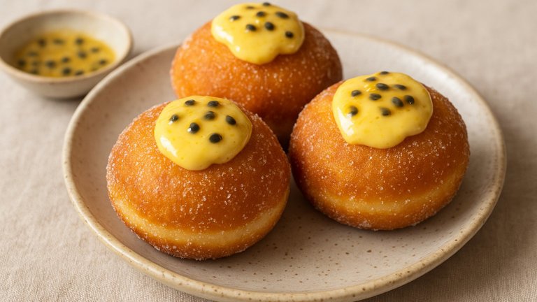 Brioche Doughnuts with Passionfruit Cream