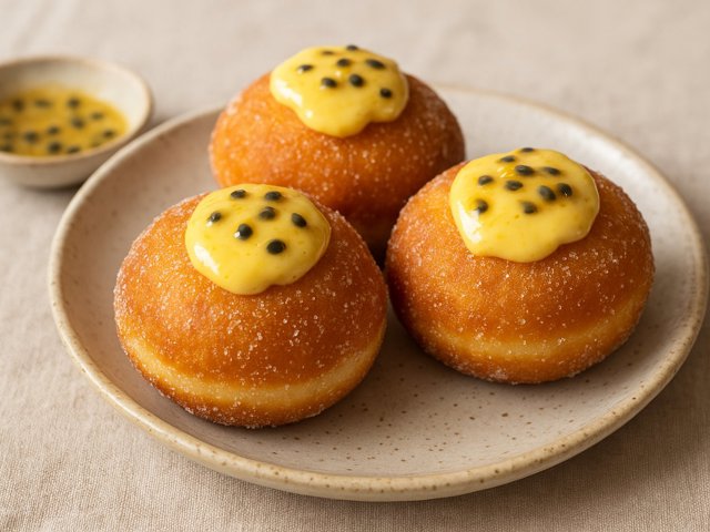 Brioche Doughnuts With Passionfruit Cream