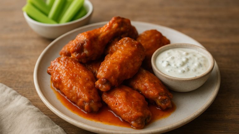 Buffalo Turkey Wings With Blue Cheese Dressing