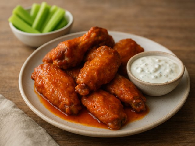 Buffalo Turkey Wings With Blue Cheese Dressing