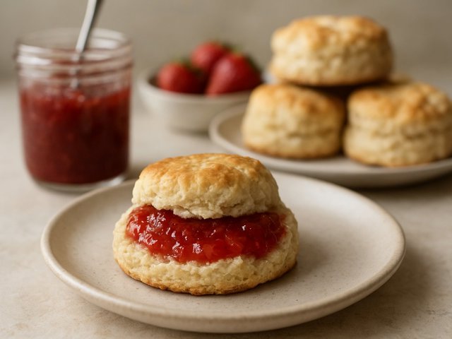 Buttermilk Biscuits With Strawberry-Lemon Jam