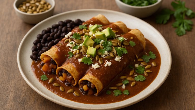 Butternut Mole Enchiladas