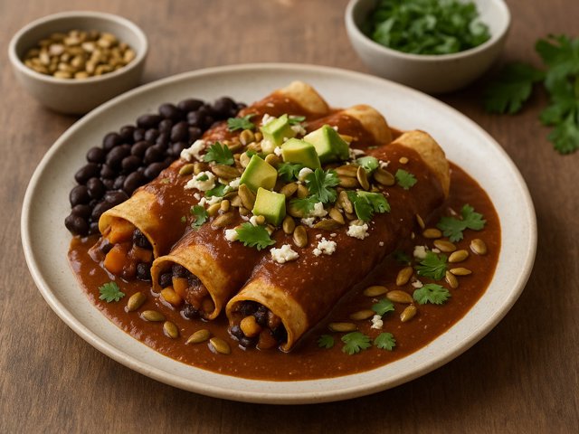 Butternut Mole Enchiladas