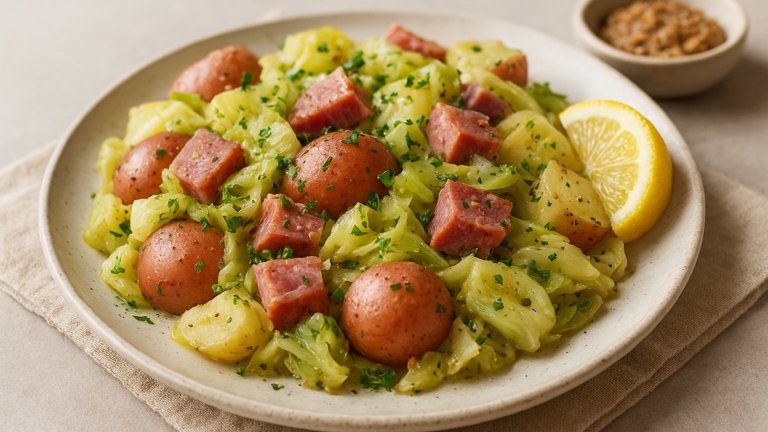 Cabbage With Potatoes And Ham