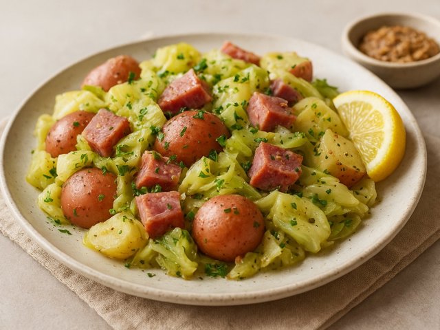 Cabbage With Potatoes And Ham