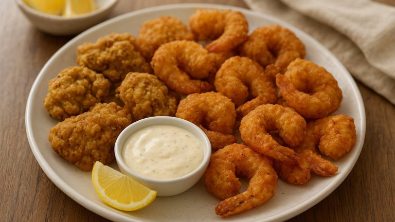 Cajun Fried Shrimp And Oysters