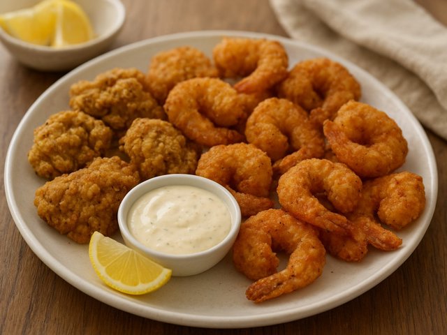 Cajun Fried Shrimp And Oysters
