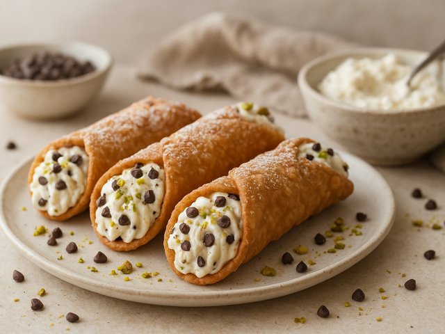 Cannoli WITH Chocolate CHIP Ricotta Filling
