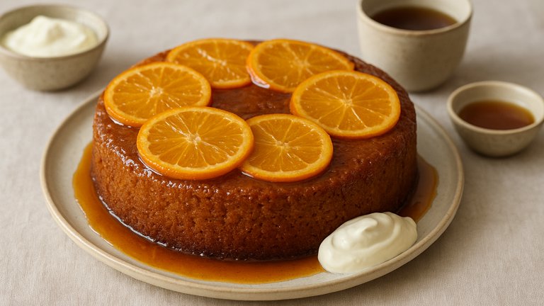 Caramel Citrus Cake with Earl Grey Syrup