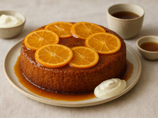 Caramel Citrus Cake with Earl Grey Syrup