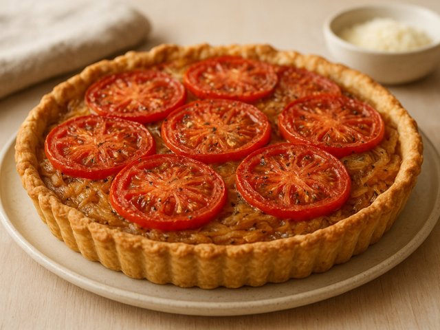 Caramelized Onion And Tomato Pie