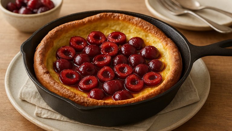 Cast-Iron Dutch BABY Pancake WITH Cherries