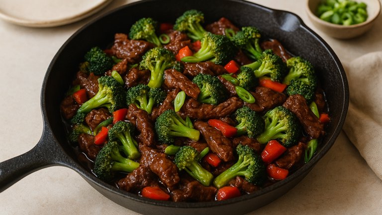 Cast Iron Stir-Fried Beef and Broccoli