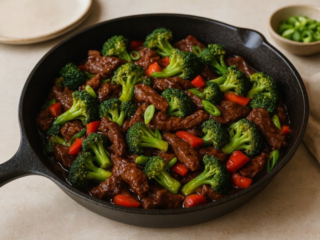 Cast Iron Stir-Fried Beef And Broccoli