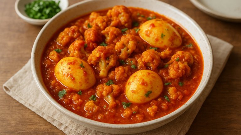Cauliflower AND EGG Curry