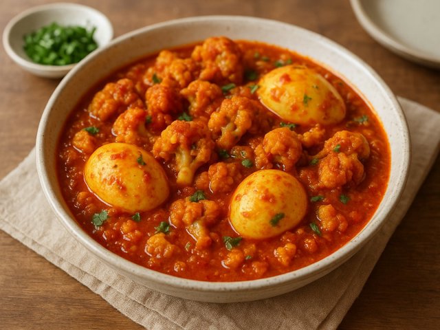 Cauliflower AND EGG Curry