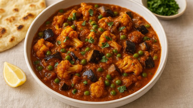 Cauliflower AND Eggplant Masala