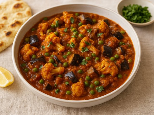 Cauliflower AND Eggplant Masala