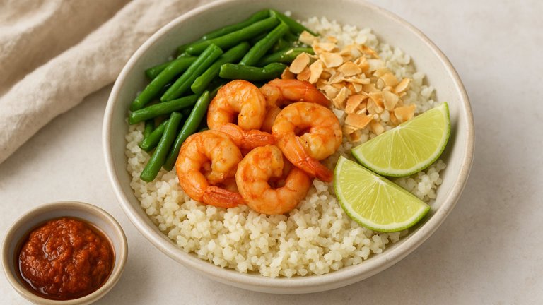 Cauliflower Rice Bowl With Shrimp