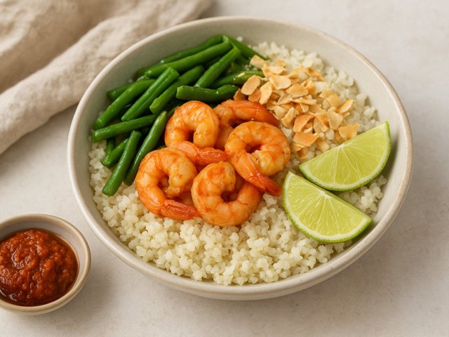 Cauliflower Rice Bowl With Shrimp