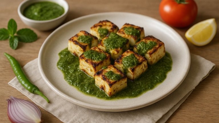 Charred Paneer WITH MINT Chutney