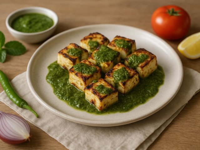 Charred Paneer WITH MINT Chutney