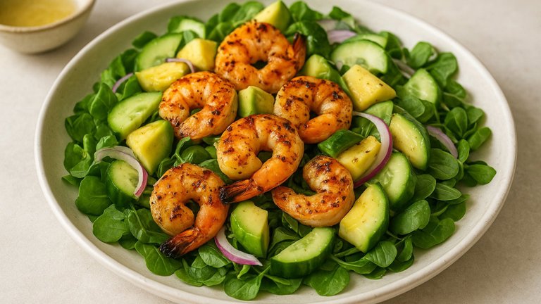 Charred Shrimp & Avocado Salad