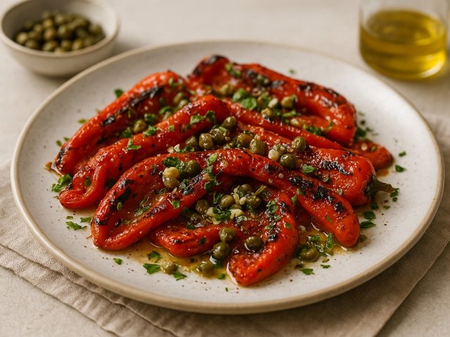 Charred Sweet Peppers With Garlic And Capers