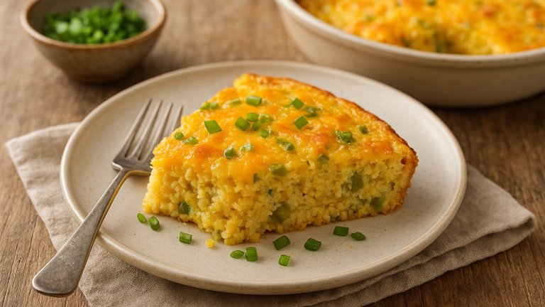 Cheesy Millet Spoon Bread With Chiles
