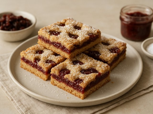 Cherry Linzer Bars