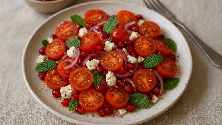 CHERRY TOMATO, POMEGRANATE and FETA SALAD