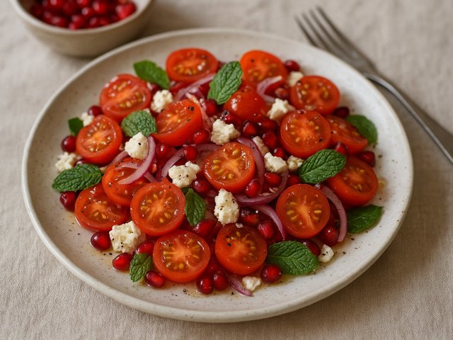 CHERRY TOMATO, POMEGRANATE and FETA SALAD