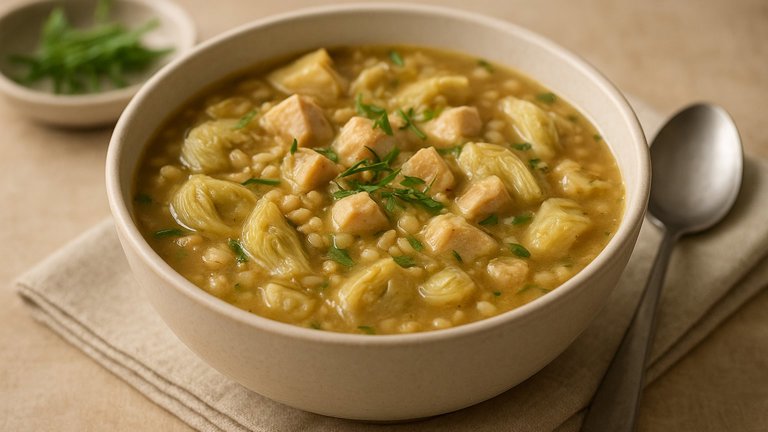 Chicken Artichoke Tarragon Soup