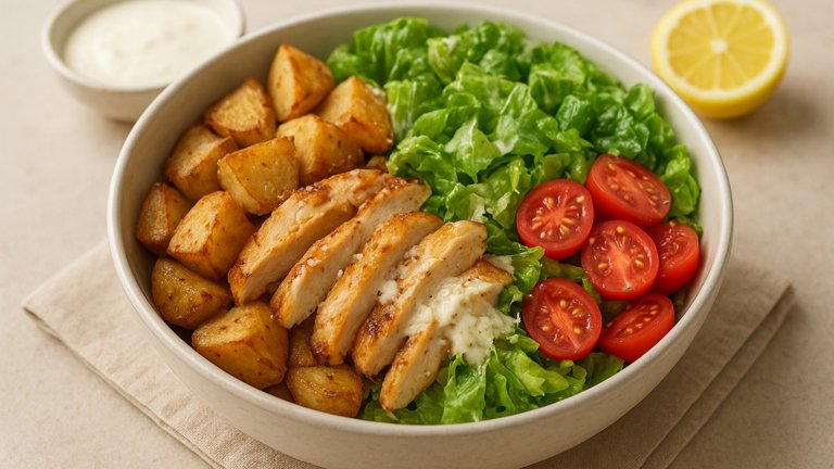 Chicken Caesar-Style Potato Bowl