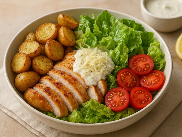 Chicken Caesar-Style Potato Bowl