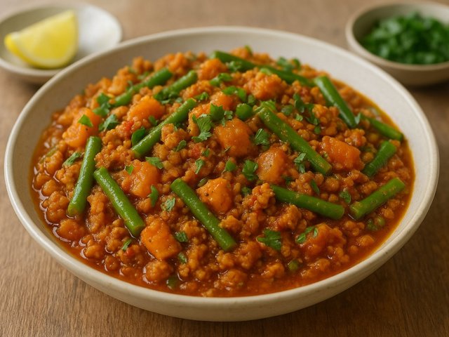 Chicken Papaya And Green Bean Keema