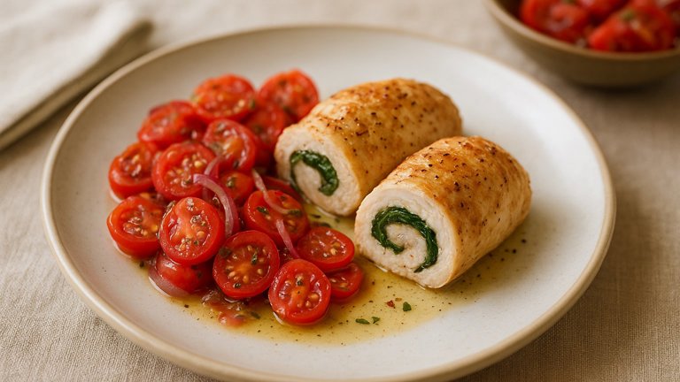 Chicken Roulade With Marinated Tomatoes