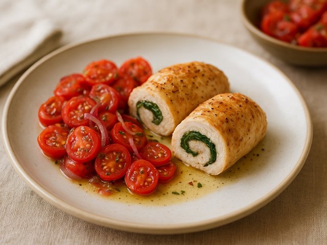 Chicken Roulade With Marinated Tomatoes