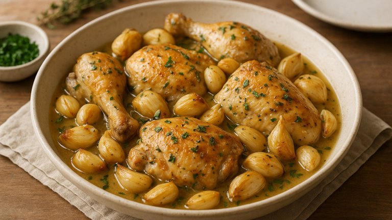 Chicken WITH 40 Cloves OF Garlic