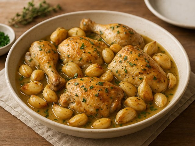 Chicken With 40 Cloves Of Garlic