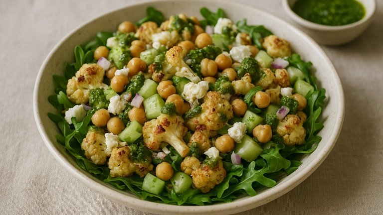 Chickpea And Roasted Cauliflower Salad