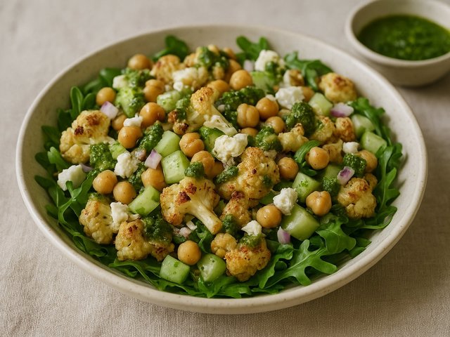 Chickpea And Roasted Cauliflower Salad