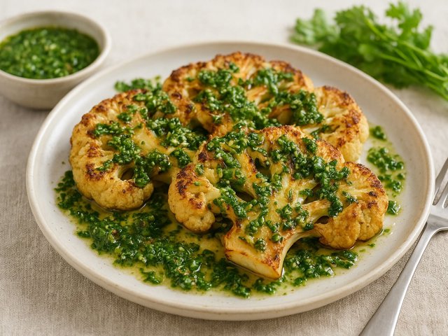 Chimichurri Cauliflower “Steaks”
