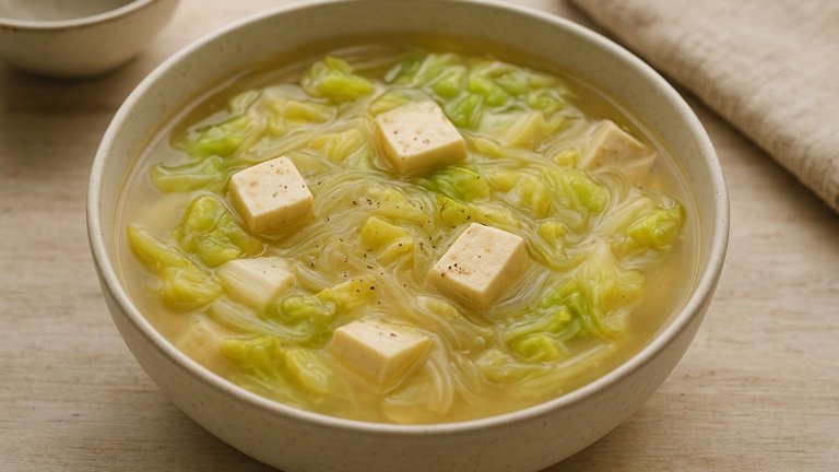 Chinese Cabbage And Tofu Soup