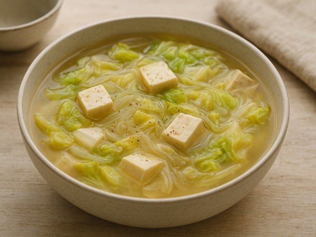 Chinese Cabbage And Tofu Soup